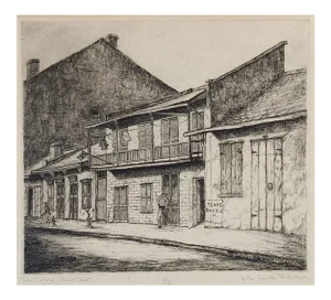 1942 Willie Reed New Orleans Rue Toulouse Etching