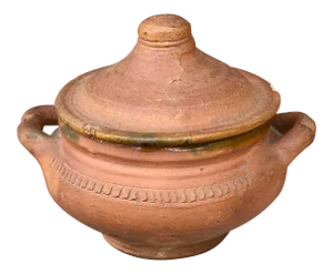 20th Century Handcrafted Terracotta Lidded Pot