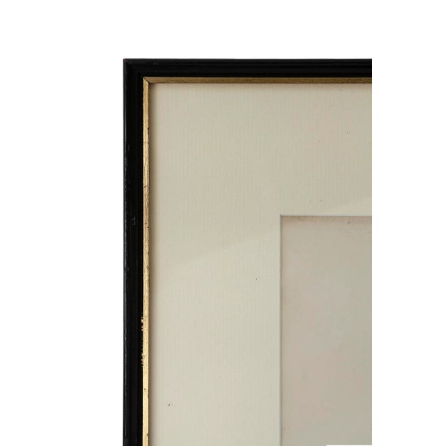 Framed Ink Drawing of Woman With Flowers For Sale - Image 4 of 6