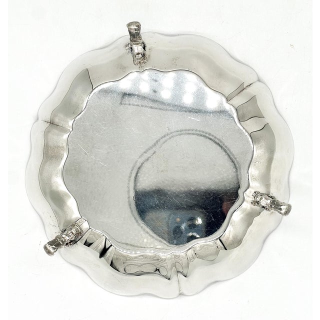 Vintage Oneida Silverplate Footed Bowl — Scalloped Rim — Traditional / Hollywood Regency For Sale - Image 12 of 13