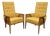Mid Century Modern Hollywood Regency Sculpted Wood & Cane Lounge Chairs - Pair For Sale
