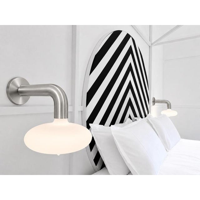 Not Yet Made - Made To Order Tub Sconce in Opaline Glass and Brushed Steel by Christophe Perichon For Sale - Image 5 of 7