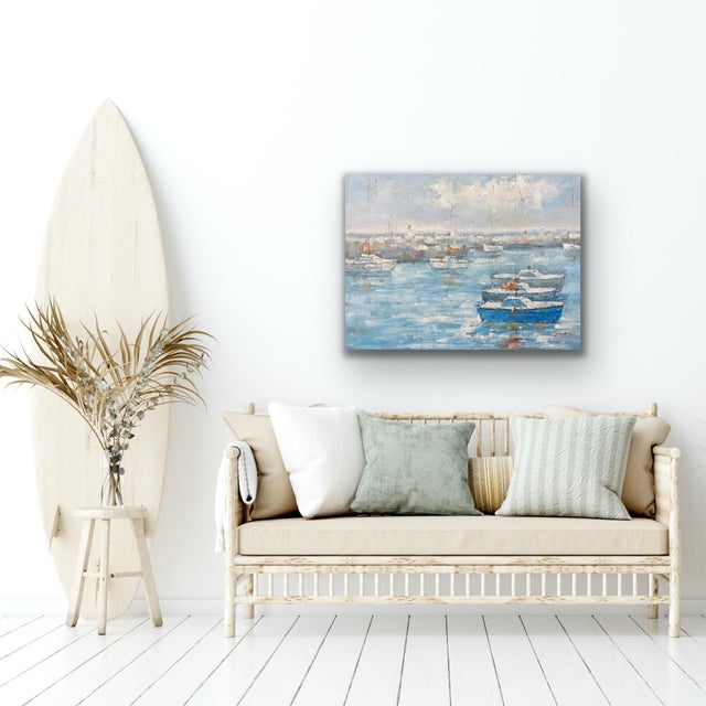 Nautical Contemporary Impressionist Style Nautical Oil Painting, 36" X 48" For Sale - Image 3 of 11