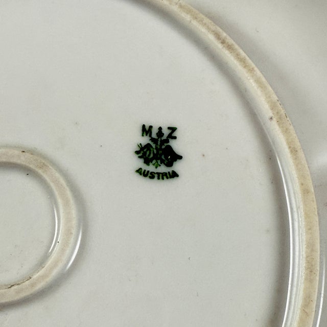 Austrian Porcelain Rose Plate For Sale - Image 9 of 9