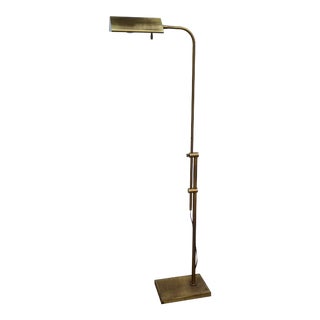Vintage Mid-Century Brass Adjustable Floor Lamp For Sale