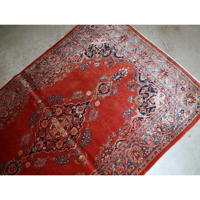 1910s, Handmade Antique Persian Sarouk Rug 3.4' X 5.3' For Sale In New York - Image 6 of 8
