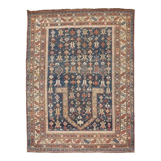 Caucasian Kuba Small Antique Prayer Rug - 3'9" x 4'10" For Sale
