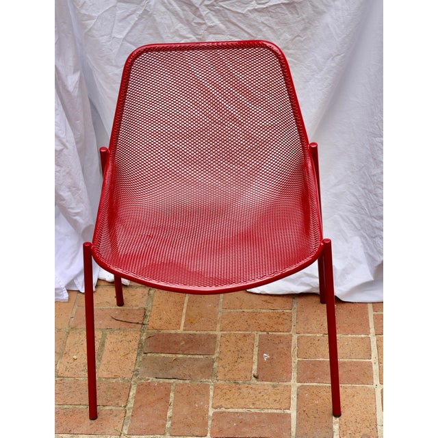Italian Italian Steel Tube & Mesh Indoor/Outdoor Emu Chairs Designed by Christophe Pillet, 4 Pieces For Sale - Image 3 of 5
