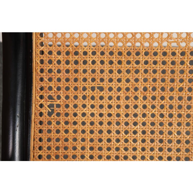 Vintage Thonet Ebonized Bentwood and Rattan Rocking Chair For Sale - Image 10 of 18
