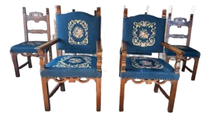 Early 20th Century Antique Renaissance Style Carved Walnut Dining Chairs, Set of 6