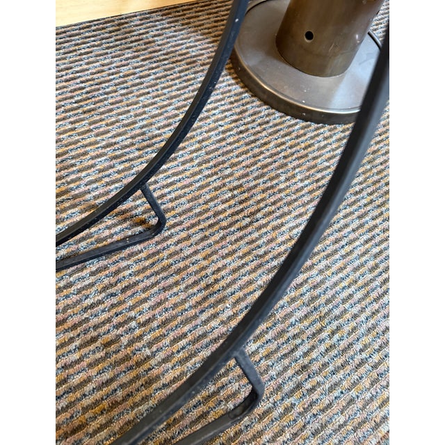 Black Wrought Iron Hoop Style Fire Log Holder For Sale - Image 8 of 12
