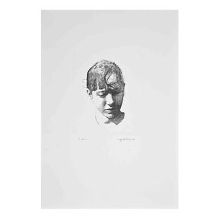 Sigfrido Oliva, Portrait of Girl, Etching, 1988 For Sale