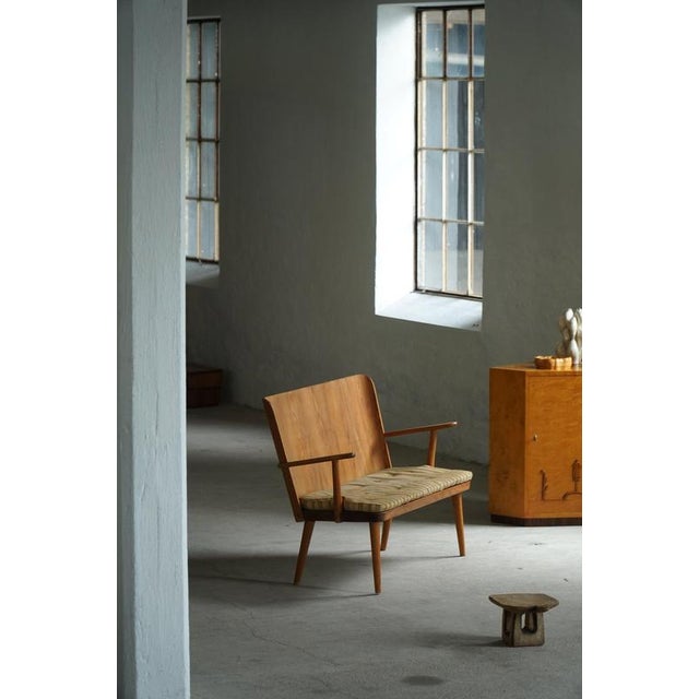 Swedish Fur and Pine Bench by Göran Malmvall for Karl Andersson & Söner, 1950s For Sale - Image 3 of 18