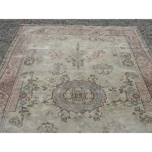 Turkish Hand Wowen Wool Turkish Rug, Oushak Rug,Vintage Oushak Rug,Beatifull Color Combination Turkish Retro Rug, Home Decor 6'7" X 9'4" Ft For Sale - Image 3 of 11