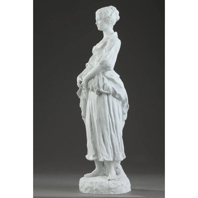 19th Century Biscuit Young Woman With Flowers Statuette For Sale - Image 14 of 18