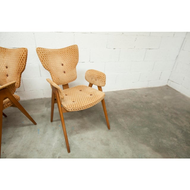 Chairs and Lounge Armchairs attributed to Roger Landault for ABC, 1950s, Set of 6 For Sale - Image 11 of 18