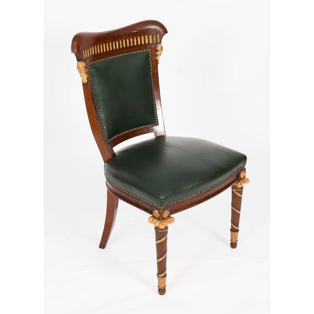Antique French Mahogany and Giltwood Dining Chairs, 1860s, Set of 14 For Sale - Image 10 of 18