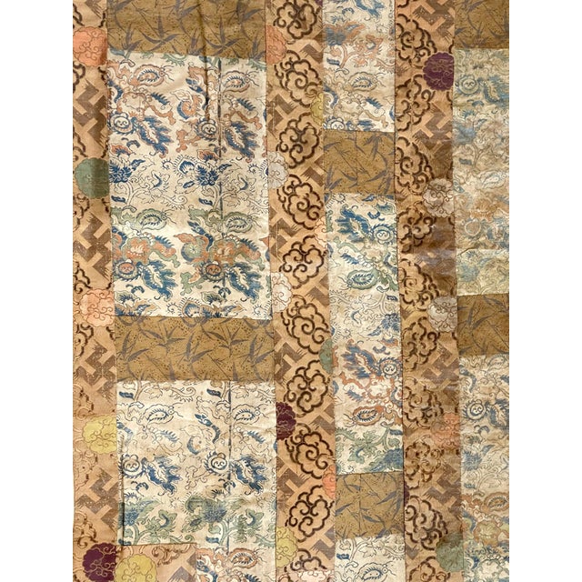 Textile Antique Brocade Kesa Monk's Patched Robe Edo Period For Sale - Image 7 of 17