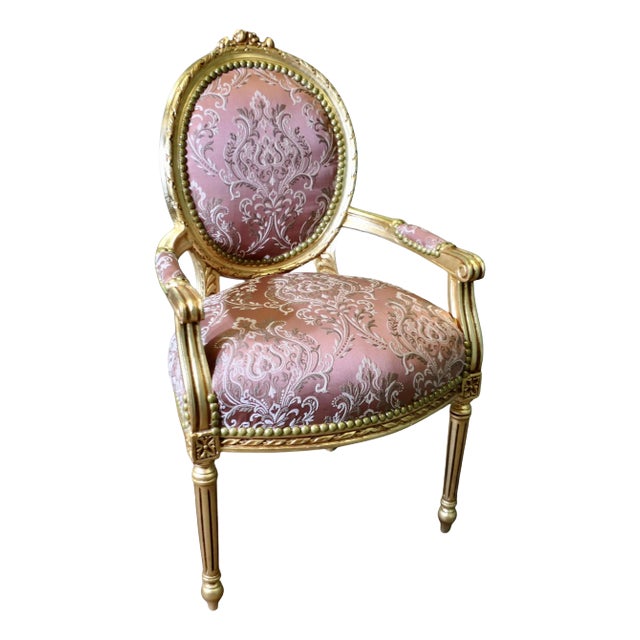 19th Century French Gilt Salon Chair For Sale