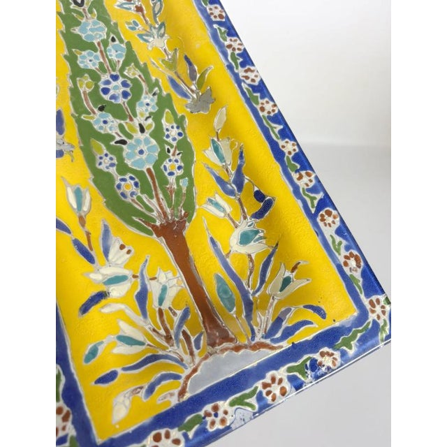 Colorful Ceramic Trinket Tray with Floral Motifs, France, 1910 For Sale - Image 9 of 11