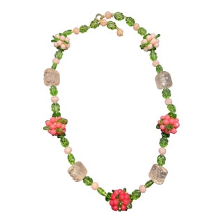 Vintage German Tutti Frutti Style Necklace For Sale