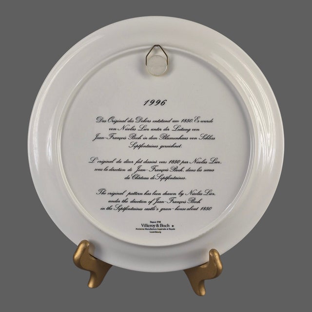 Collectable Villeroy & Boch Magenta Pink Camelia Wall Plate 1996 For Sale - Image 6 of 7