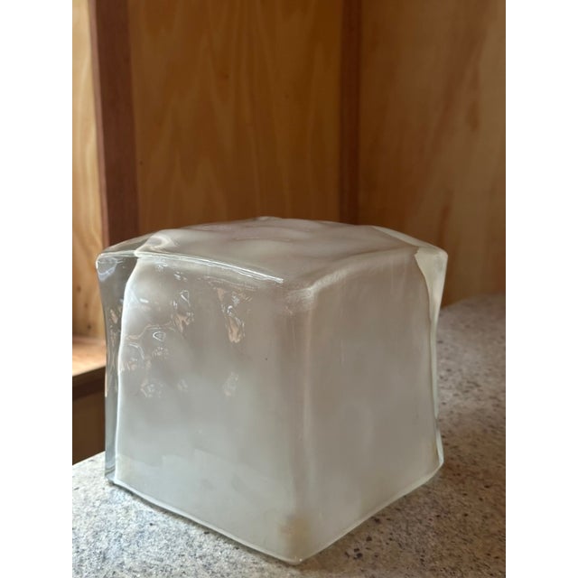 beautiful vintage IKEA cube lamp, often called the “Ice Cube” lamp, made from thick frosted glass that softly diffuses the...