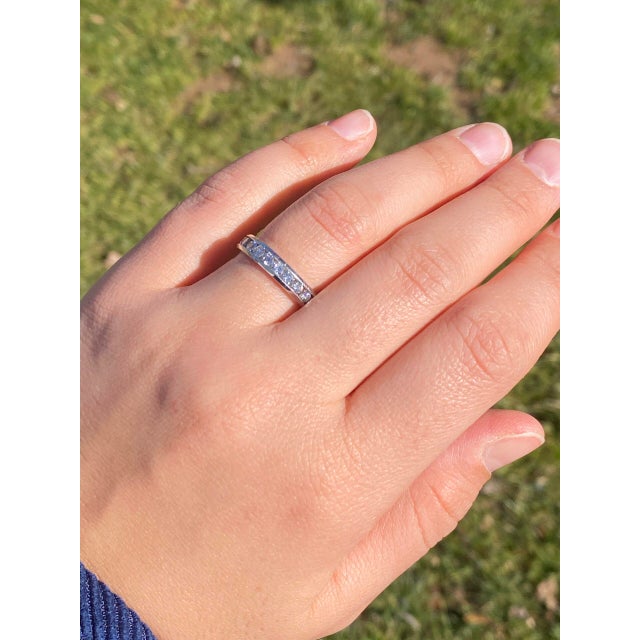 The Asolo: Channel Set Natural Diamond Band in White Gold For Sale - Image 11 of 11