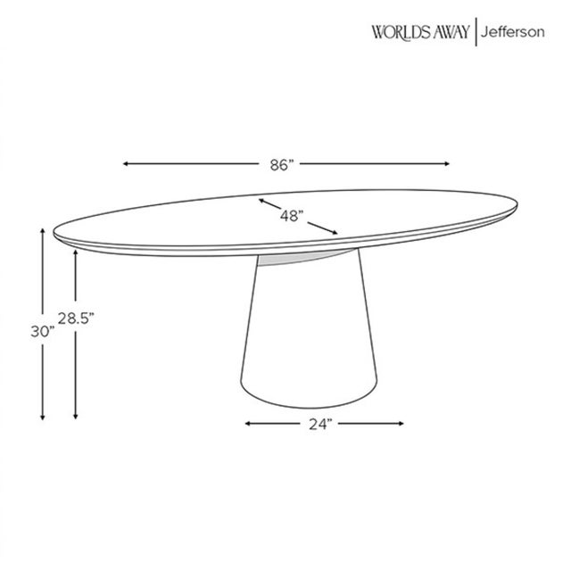 Matthew Izzo Home Jefferson Glossy White Lacquer Oval Pedestal Dining Table For Sale In New York - Image 6 of 8