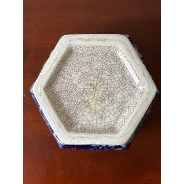 Ceramic Blue and White Delft Style Lidded Vase For Sale - Image 7 of 10