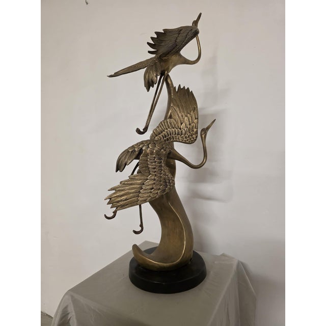 Sculpture Depicting Grey Herons in Flight, 1940s, Brass For Sale - Image 10 of 15