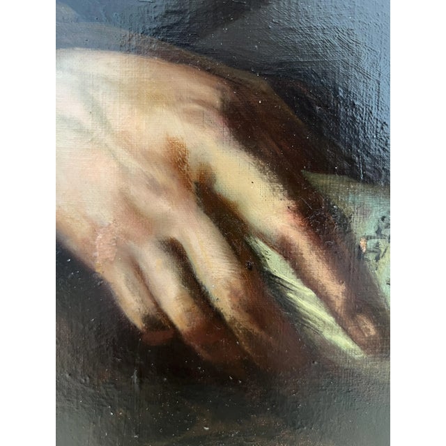 Eugène Beyer, Portrait d'homme assis à la Torah, Oil on Canvas For Sale - Image 8 of 12