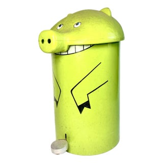 Mid 20th Century Quirky Custom Pig Trash Can For Sale