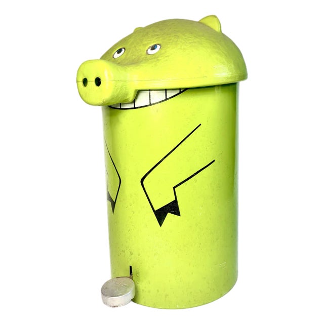 Mid 20th Century Quirky Custom Pig Trash Can For Sale