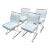 Cleo Baldon X-Form Chairs Restored with Acrylic Dowels and Sunbrella Upholstery - Set of 4 For Sale