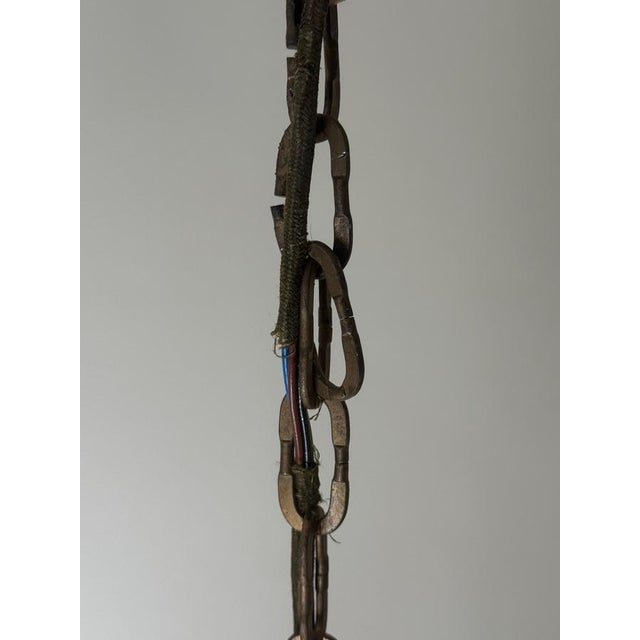 Hollywood Regency Brass 6-Arm Chandelier by Leclaire & Schäfer, 1970s For Sale - Image 9 of 16