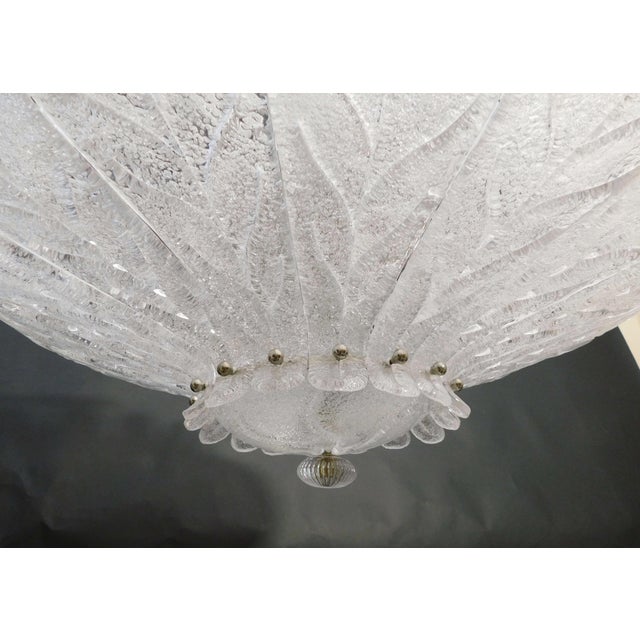 Italian 1960s Italian Clear Graniglia Murano Leaves Flush Mount For Sale - Image 3 of 10