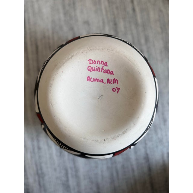 Ceramic Late 20th Century Acoma Hand Painted Pottery Vase, Signed For Sale - Image 7 of 9