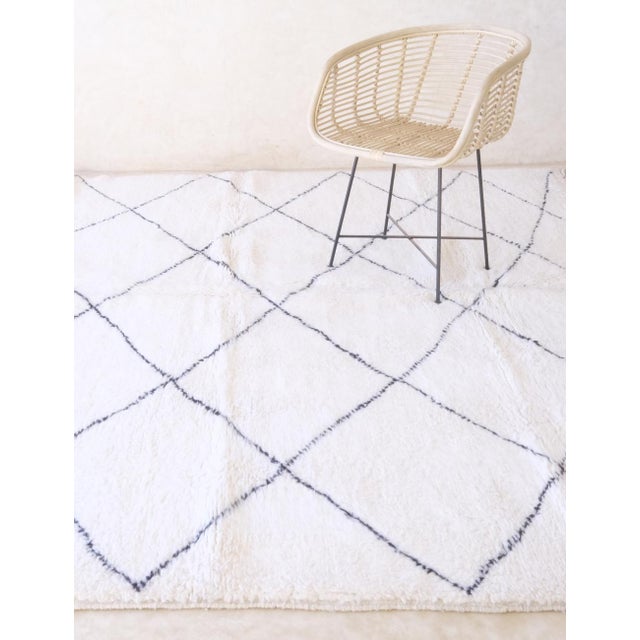 Moroccan Beni Ourain Wool Rug - 9.6 X 8.5 Ft For Sale - Image 4 of 7
