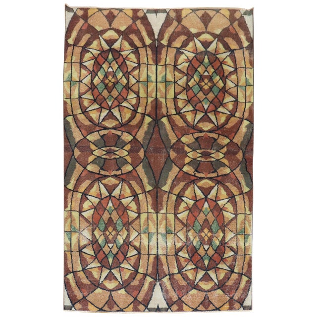 Brown 1960s Infamous Turkish Deco Zeki Muren Rug For Sale - Image 8 of 18