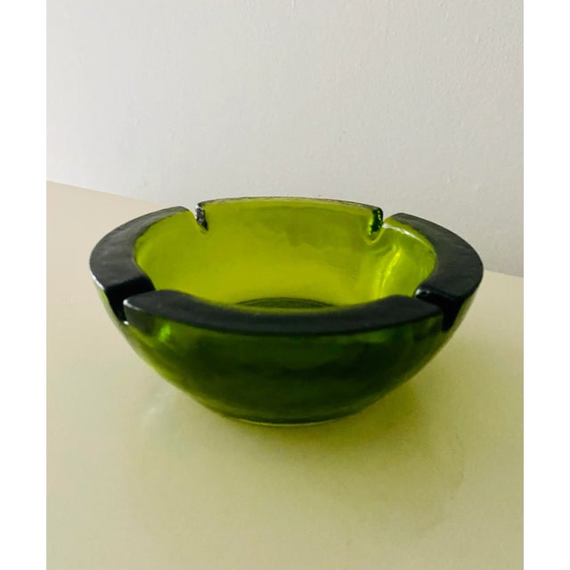 Large Mid 20th Century Green Ashtray Catchall Bowl For Sale - Image 4 of 5