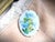Antique Art Nouveau 1910 Hand-Painted Blue Dogwood Flower Porcelain Brooch For Sale - Image 11 of 11