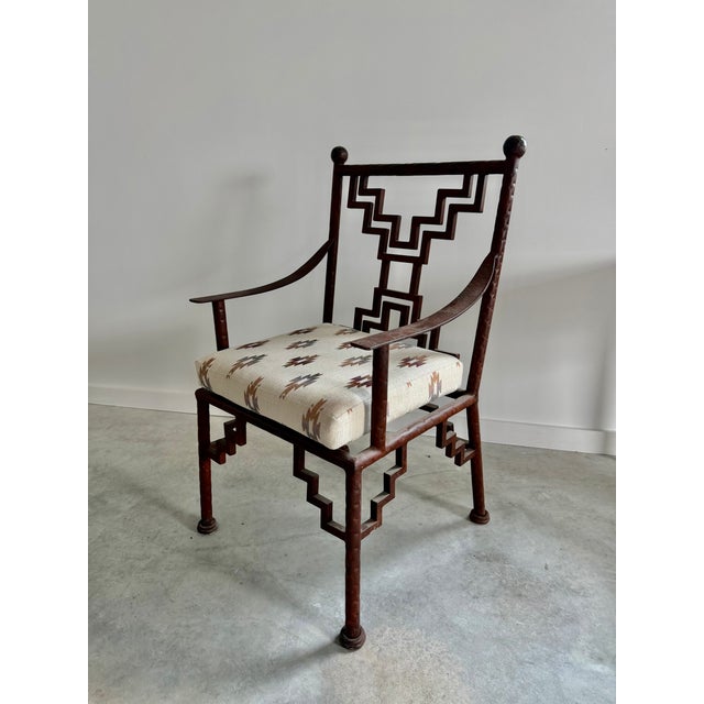 1970s Industrial Steel Ziggurat Lounge Armchair / Lounge Chair, Artisan Made, Welded For Sale - Image 5 of 15