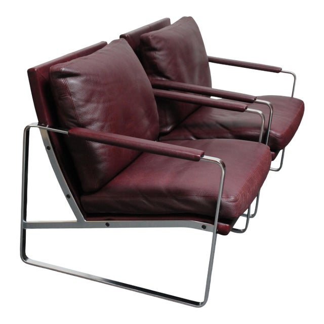 Pair of Preben Fabricius for Walter Knoll Cordovan Leather Lounge Chairs For Sale
