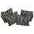 Set of four 19thc Striped Blue and White striped Linen Pillows with blue line backings.The inserts are down & feather...