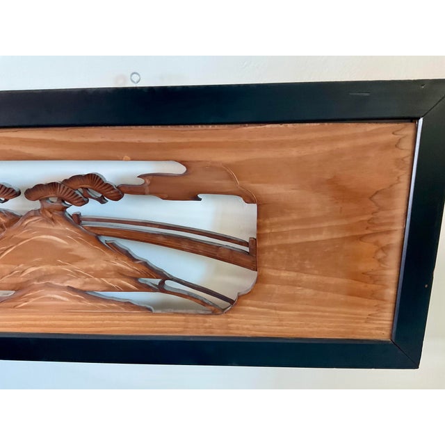 Mid 20th Century Japanese Hand-Carved Wood Panel, Known as a Ranma (欄間) For Sale - Image 5 of 5