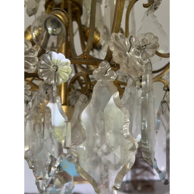 French Marie-Therese Style Hollywood Regency Crystal Chandelier For Sale - Image 11 of 12