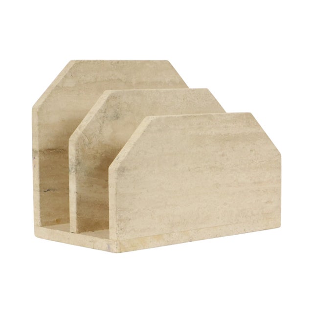 Vintage Travertine Magazine Rack, 1970s For Sale - Image 11 of 18