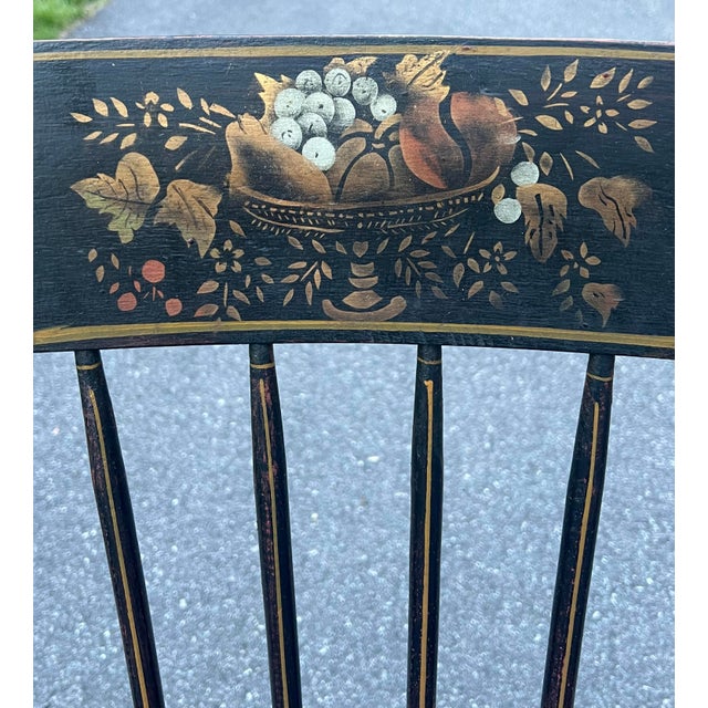 American Antique 19th Century Decorated Boston Rocker For Sale - Image 3 of 12