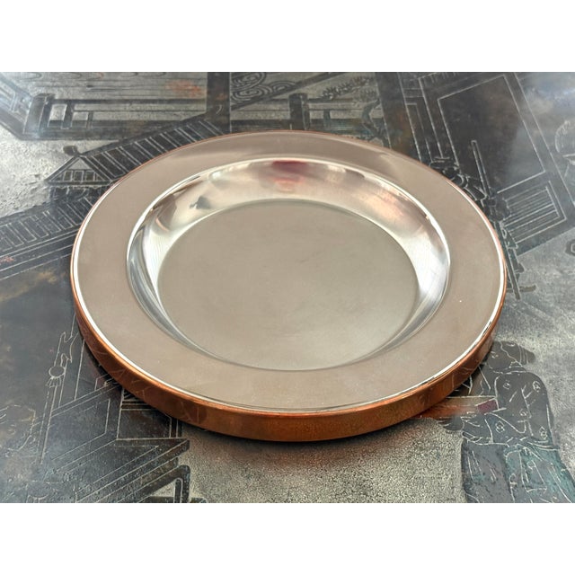 Copper Gabriella Crespi Signed Large Bowl and Tray For Sale - Image 8 of 10